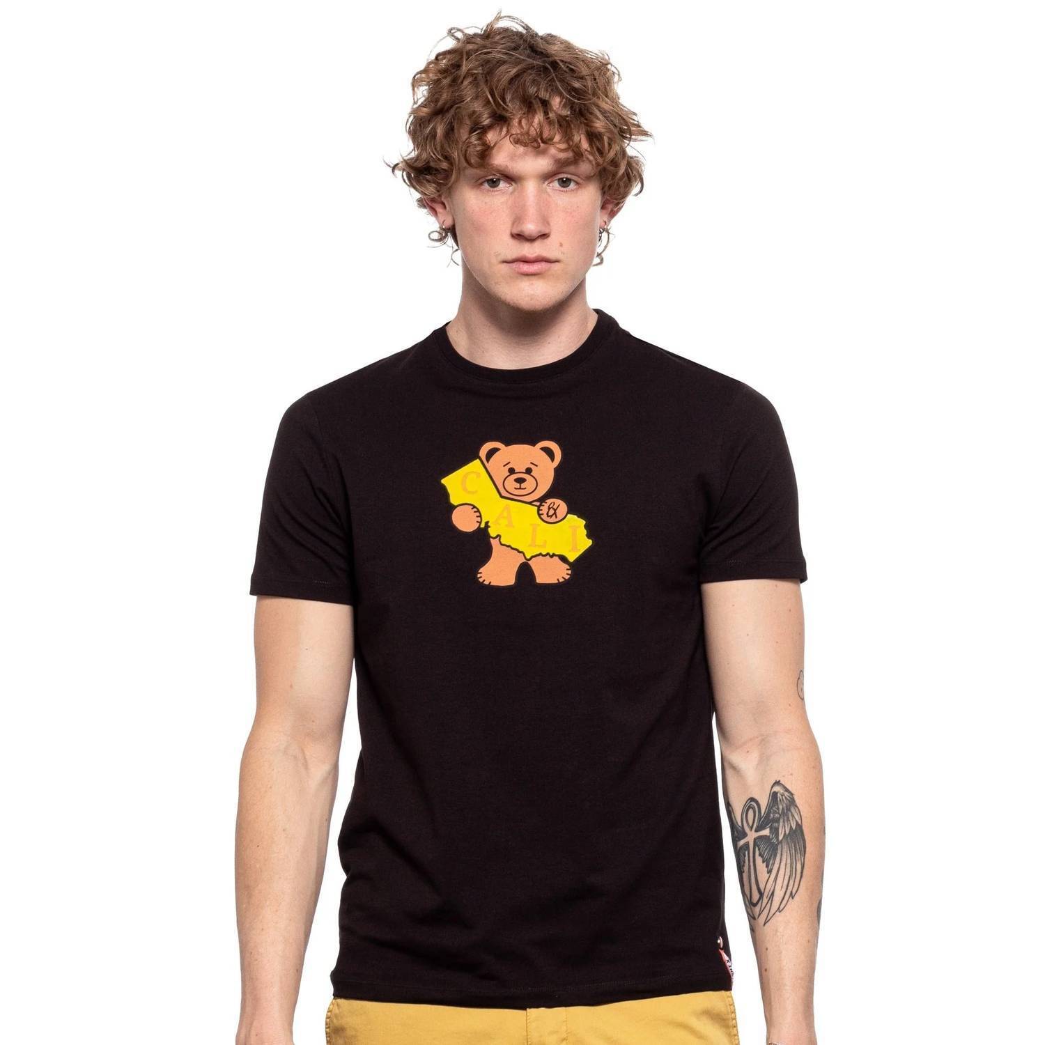 New Eight X Cali Bear Graphic T-Shirt In Black